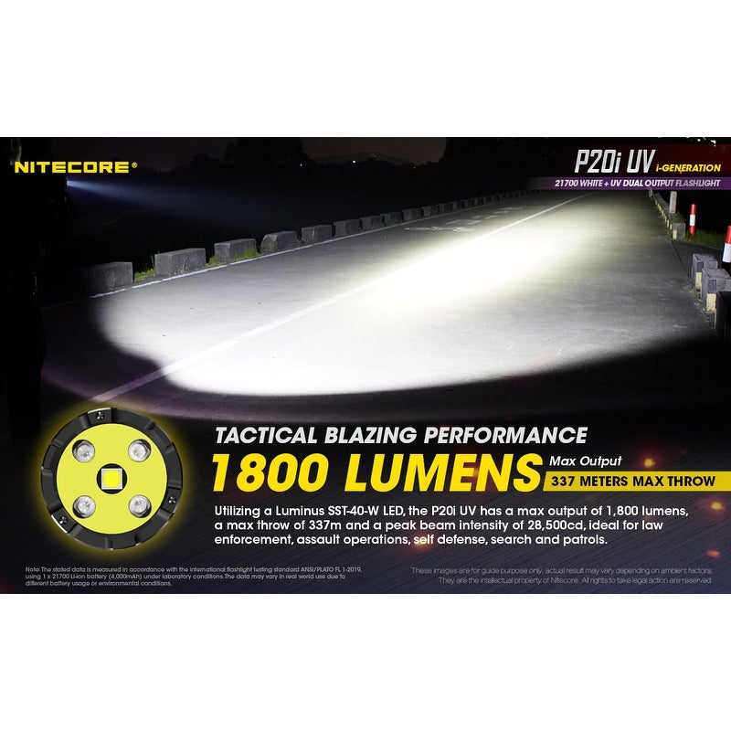 P20i UV 1800 Lumen Flashlight with UV Light