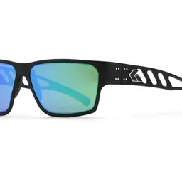 Delta M4 Polarized Sunglasses Black Anodized w/ Silver Logo Gatorz (Green Mirror Polarized)