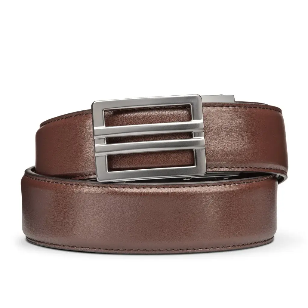 [X1-GUNBRN] Brown Leather Gun Belt X1 Buckle (Nickel Free) KORE