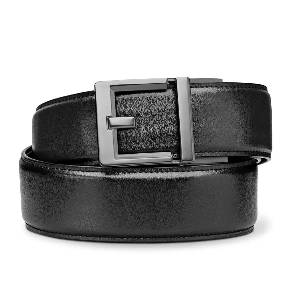 [G2-GGUNBLK] Black Leather Garrison Belt G2 Buckle 24'' - 44"