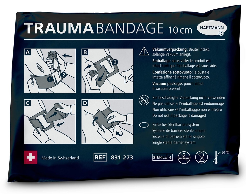 [831273] Trauma Bandage 10cm/4inch- Hartmann