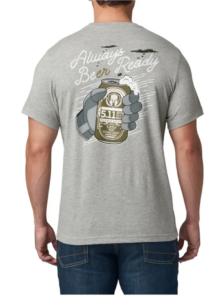 T-SHIRT ALWAYS BEER READY (Heather Grey) (S)