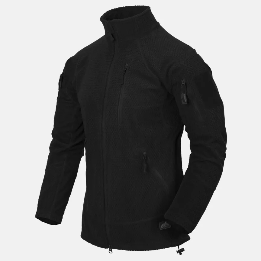 Alpha Tactical Jacket Grid Fleece (Black) (XXL)