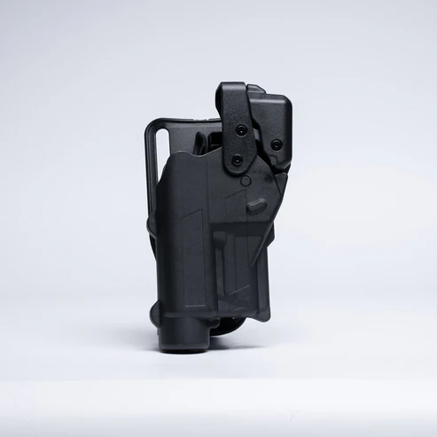 Rapid Force Level III Duty Holster for Glock 17/19/45 MOS - Mid Ride Belt Slide - Large Light (Black) Alien Gear