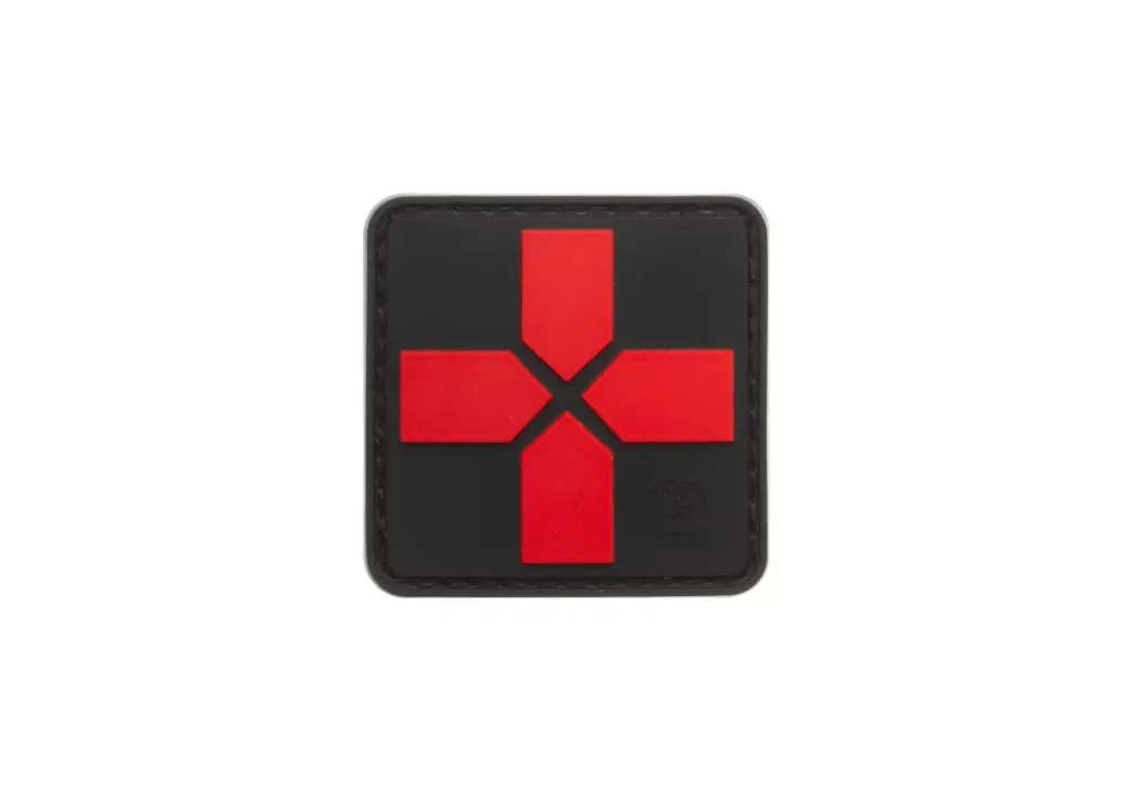 Red Cross Medic Rubber Patch, 40mm (Blackmedic)