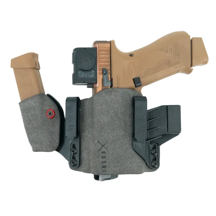 [SL_ICH_G1719_L1M1_LH-1-1-GRY] Incog X Holster for Glock G17/19 Compact Light w/Mag Caddy (Grey) - Haley Strategic/Safariland (Gaucher)