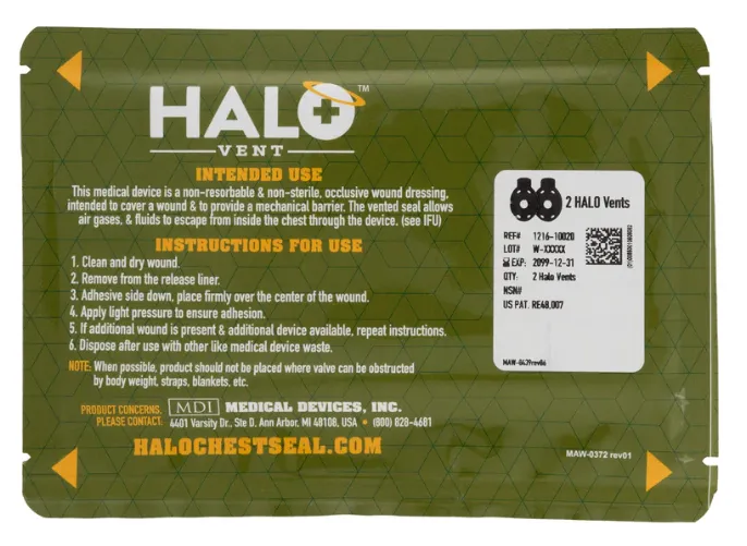 HALO Vent 2 Pack Chest Seals IFAK