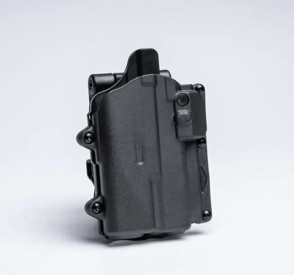 [R2-B-0057-BK-LH-CL-A0-B] Rapid Force Level II Duty Holster for Glock 19/45 MOS - Locking Belt Slide - Compact Light (Linkerhand)