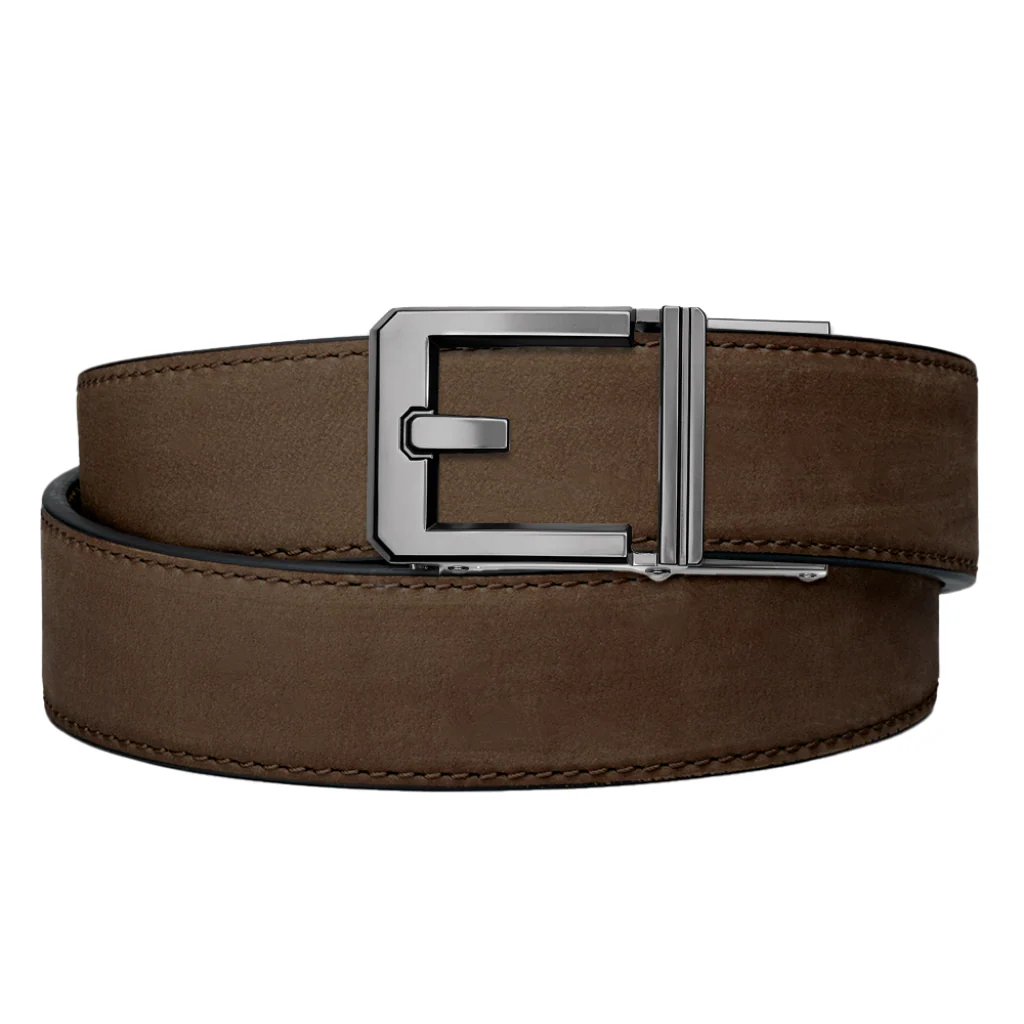 [X3-WESTCOF] Coffee Buffalo Leather Gun Belt 1.5'' w/X3 Gunmetal Buckle