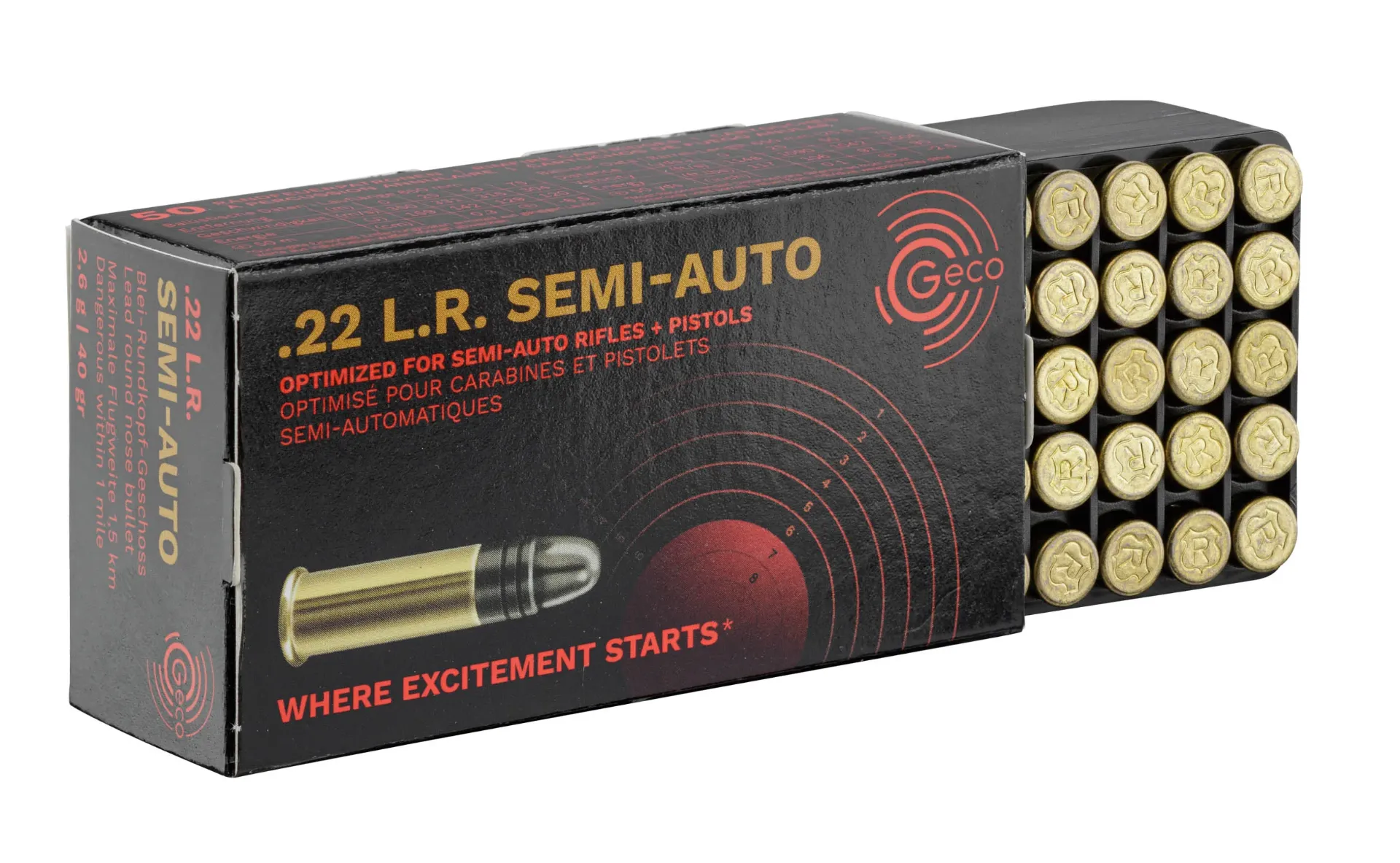 Geco .22LR Semi-Auto 40gr (50 rounds)
