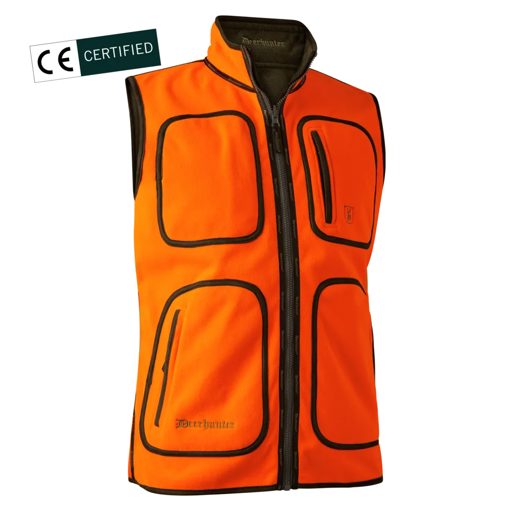 Gamekeeper Reversible Fleece Waistcoat (Safety Orange) Deerhunter