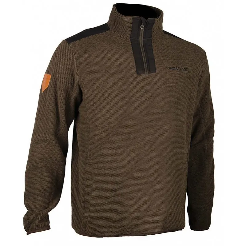 Pull col montant zippé vert- Somlys