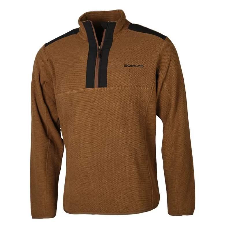 Pull col montant zippé beige - Somlys 152