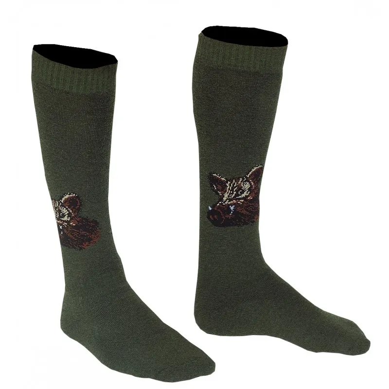 Chaussettes broderie sanglier - Somlys 074