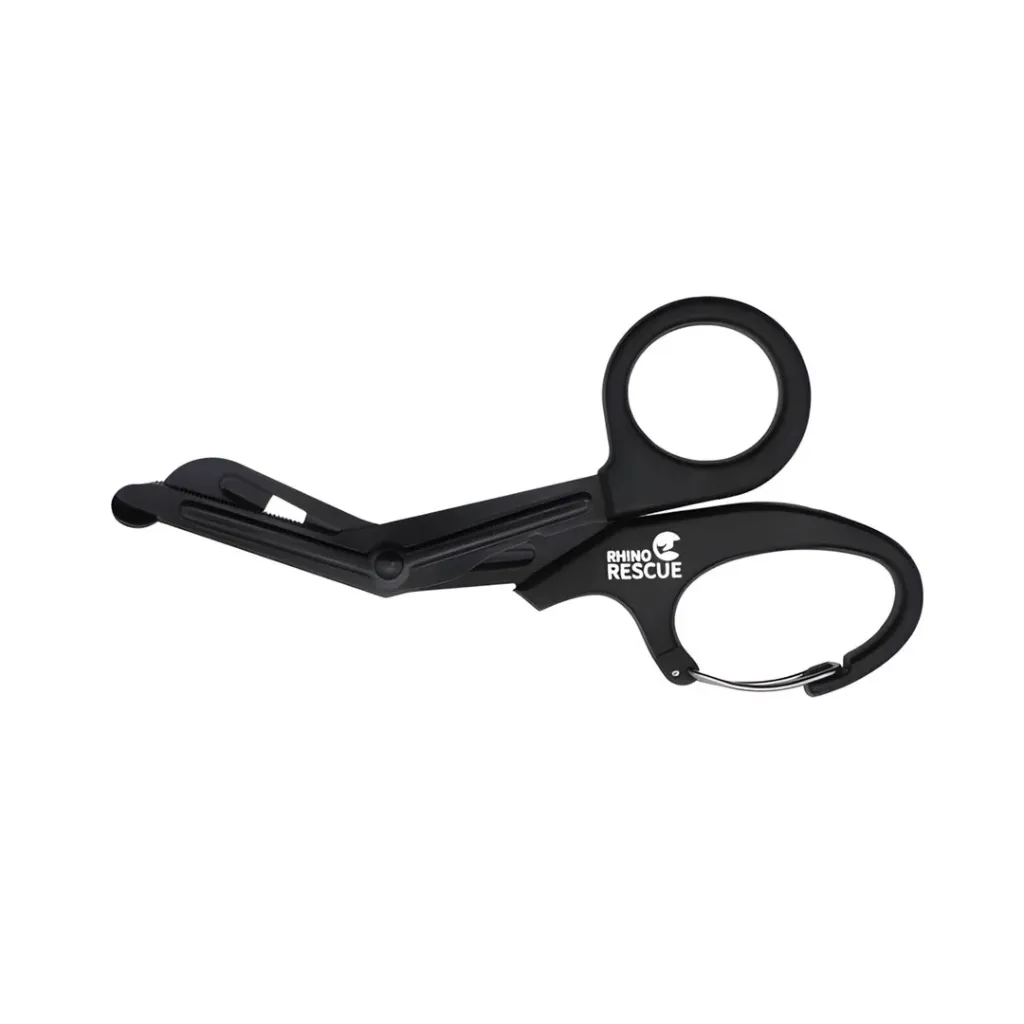[EMS.PZBJ0020)] Trauma Scissors 19 cm w/carabiner (Black) Rhino Rescue