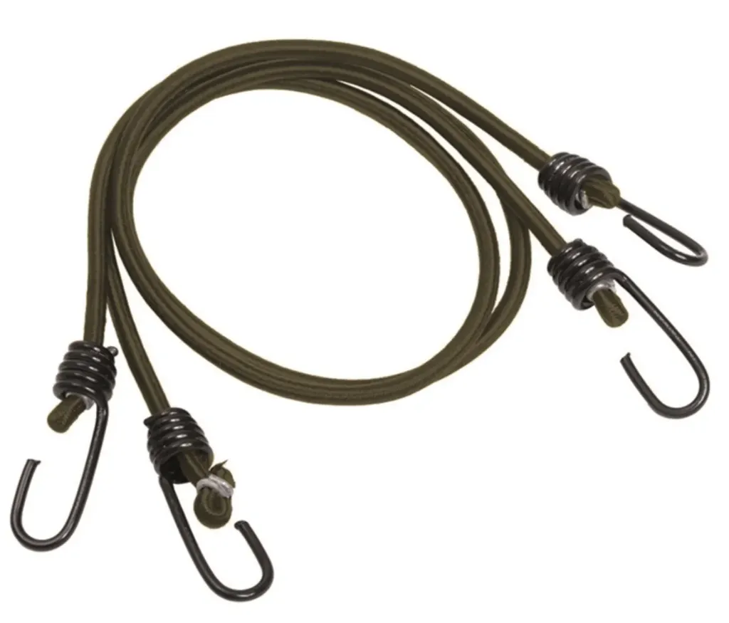 Elastic Shock Cords w/Hooks - Pair (OD Green) - Mil-Tec