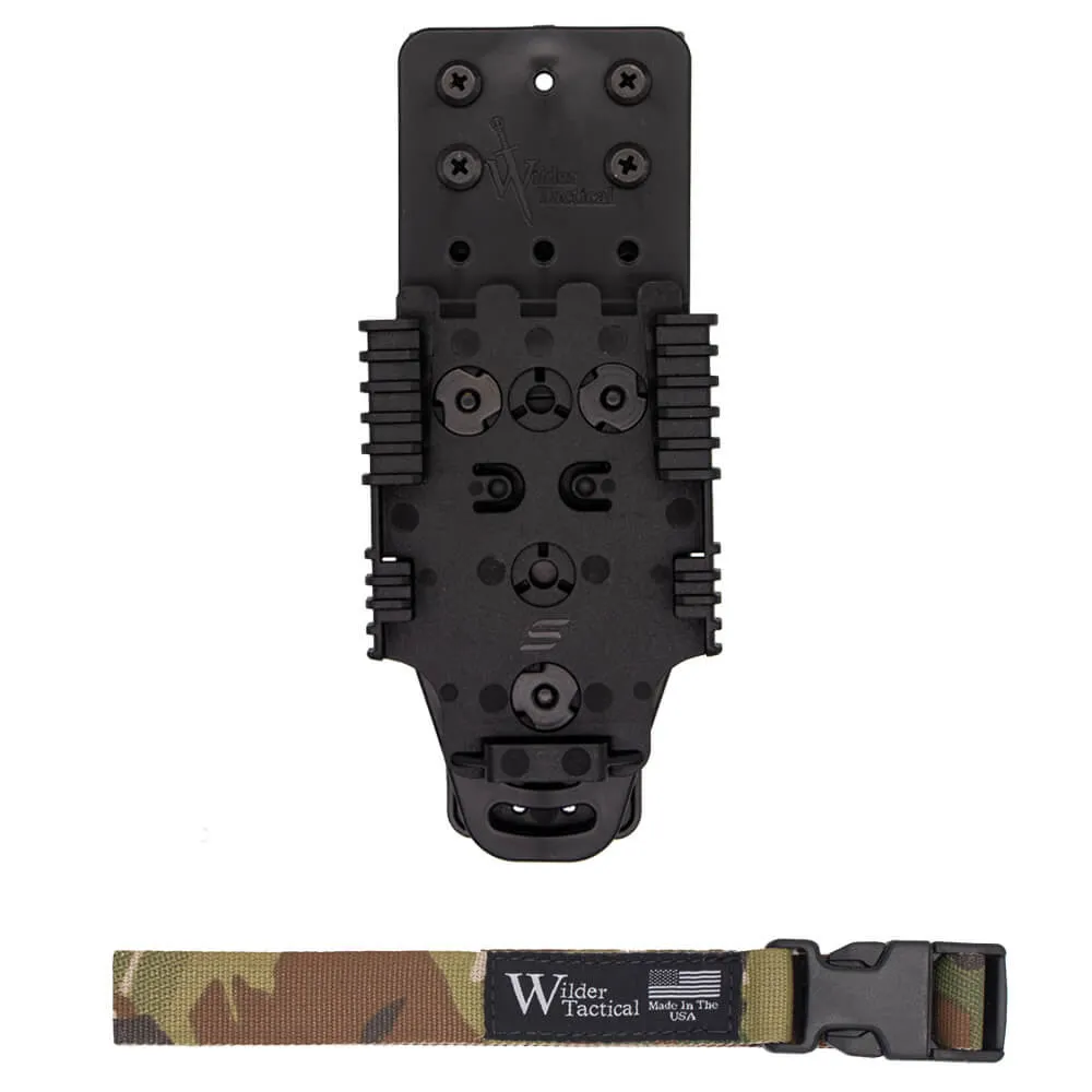 Multi Holster Platform Kit V2 (Multicam Leg Strap) Wilder Tactical (QLS Receiver Plate, Cobra FM Buckle, Gaucher)